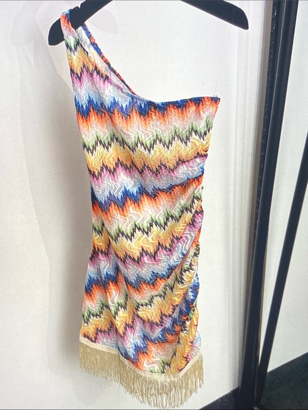 Missoni Multicolor One-Shoulder Fringe Dress - Picture 6 of 8